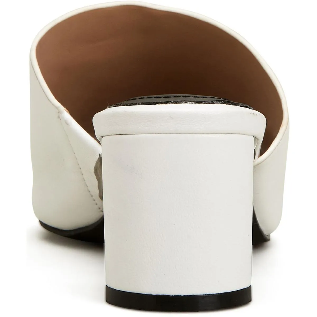 Colyerrl Womens Leather Block Heel Slide Sandals