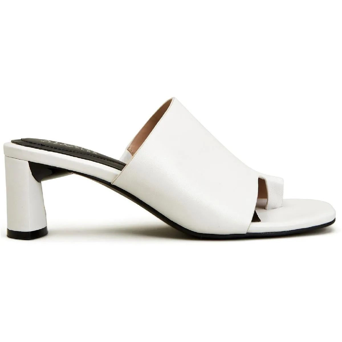Colyerrl Womens Leather Block Heel Slide Sandals