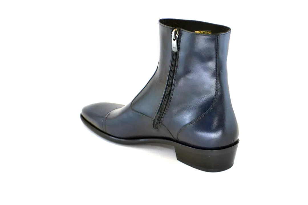 Corrente 1547 Burnished Calfskin Slip-On Boot - Navy