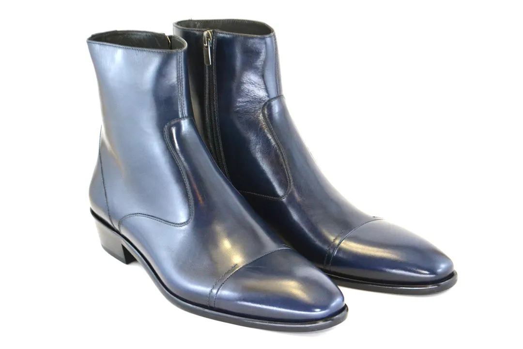 Corrente 1547 Burnished Calfskin Slip-On Boot - Navy