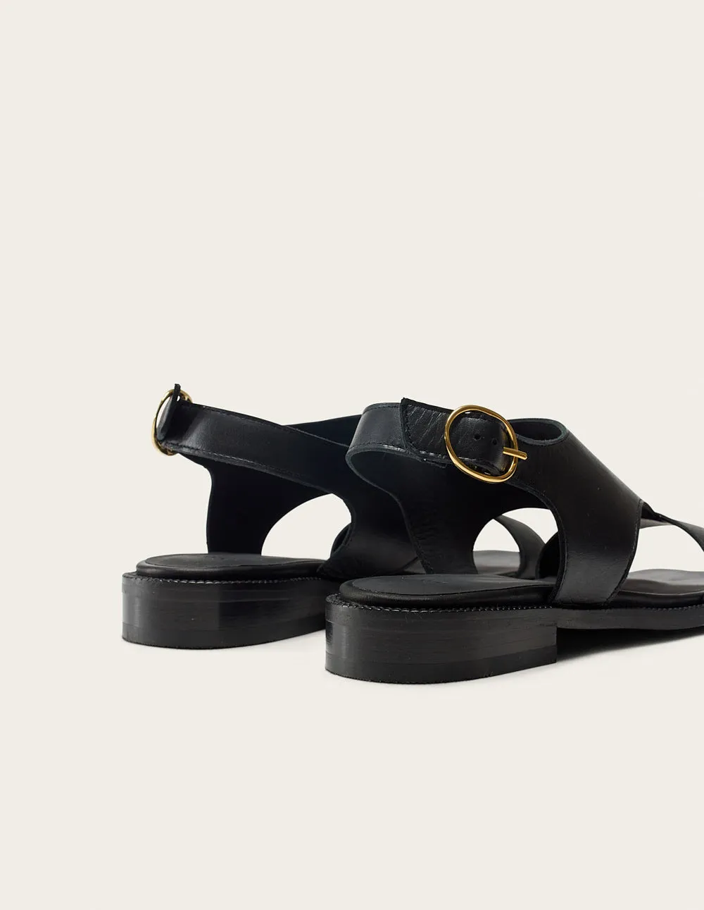 Corte Sandals - Black Leather
