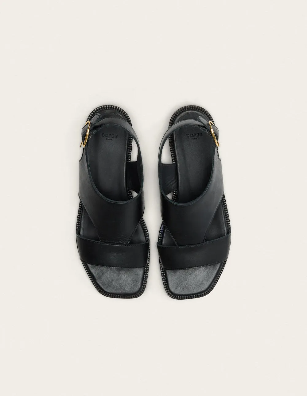 Corte Sandals - Black Leather