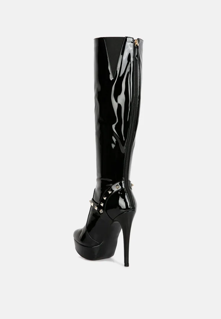 daphne stiletto heeled mid calf boots