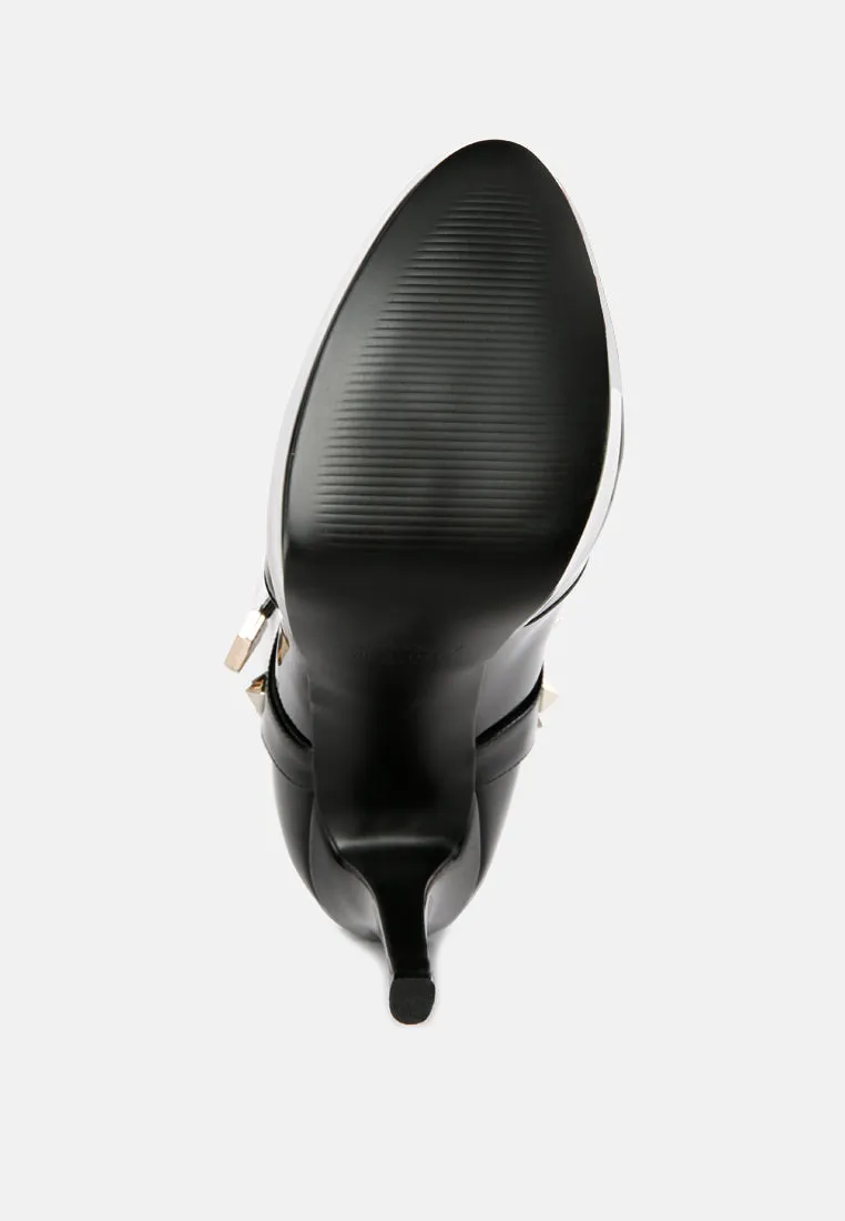 daphne stiletto heeled mid calf boots
