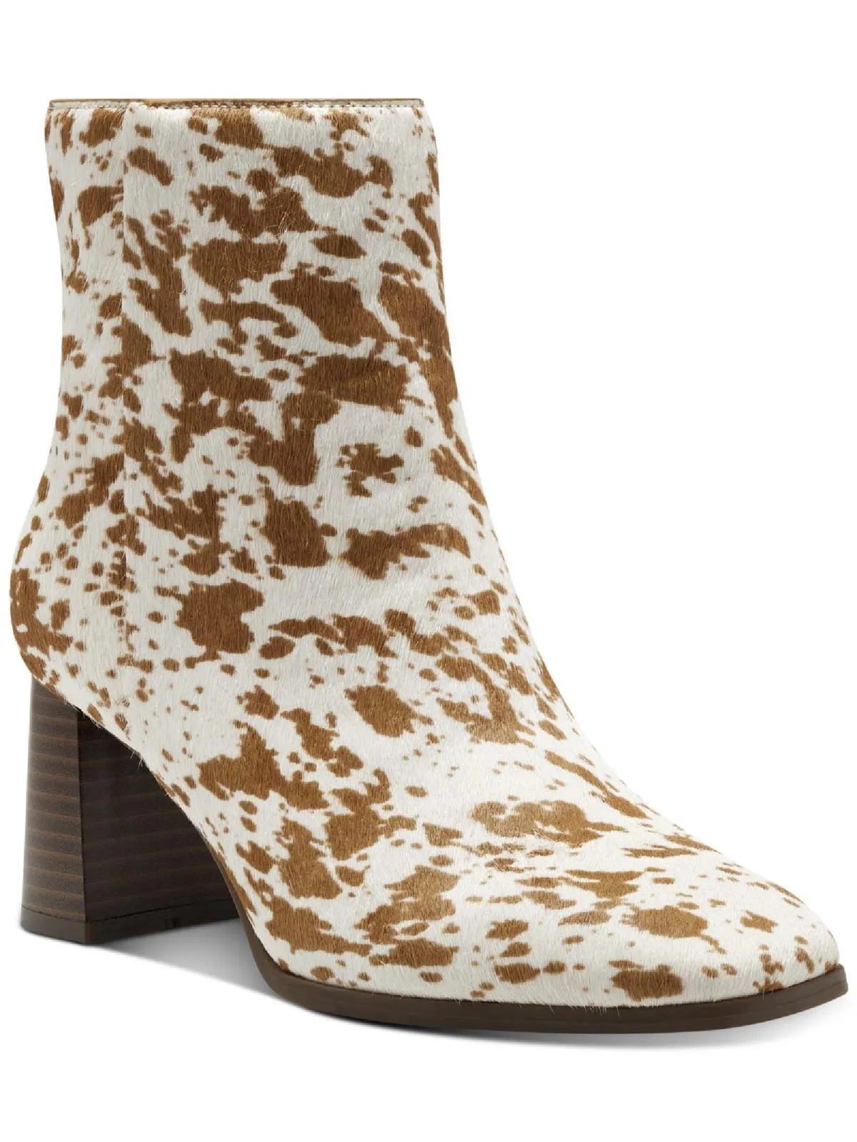 Dasha4 Womens Calf Hair Square Toe Ankle Boots