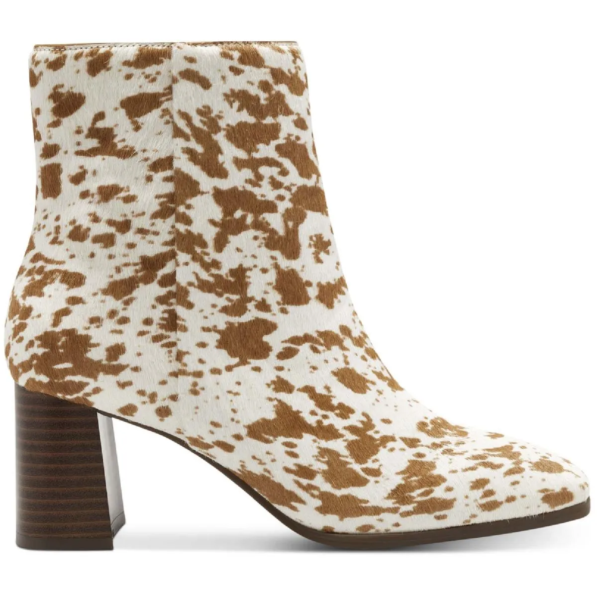 Dasha4 Womens Calf Hair Square Toe Ankle Boots