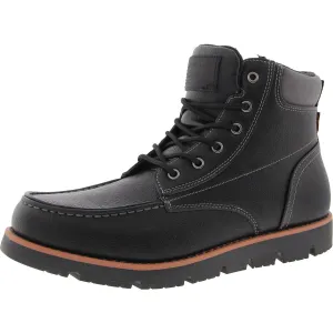 Dean Mens Lace-Up Faux Leather Combat & Lace-Up Boots