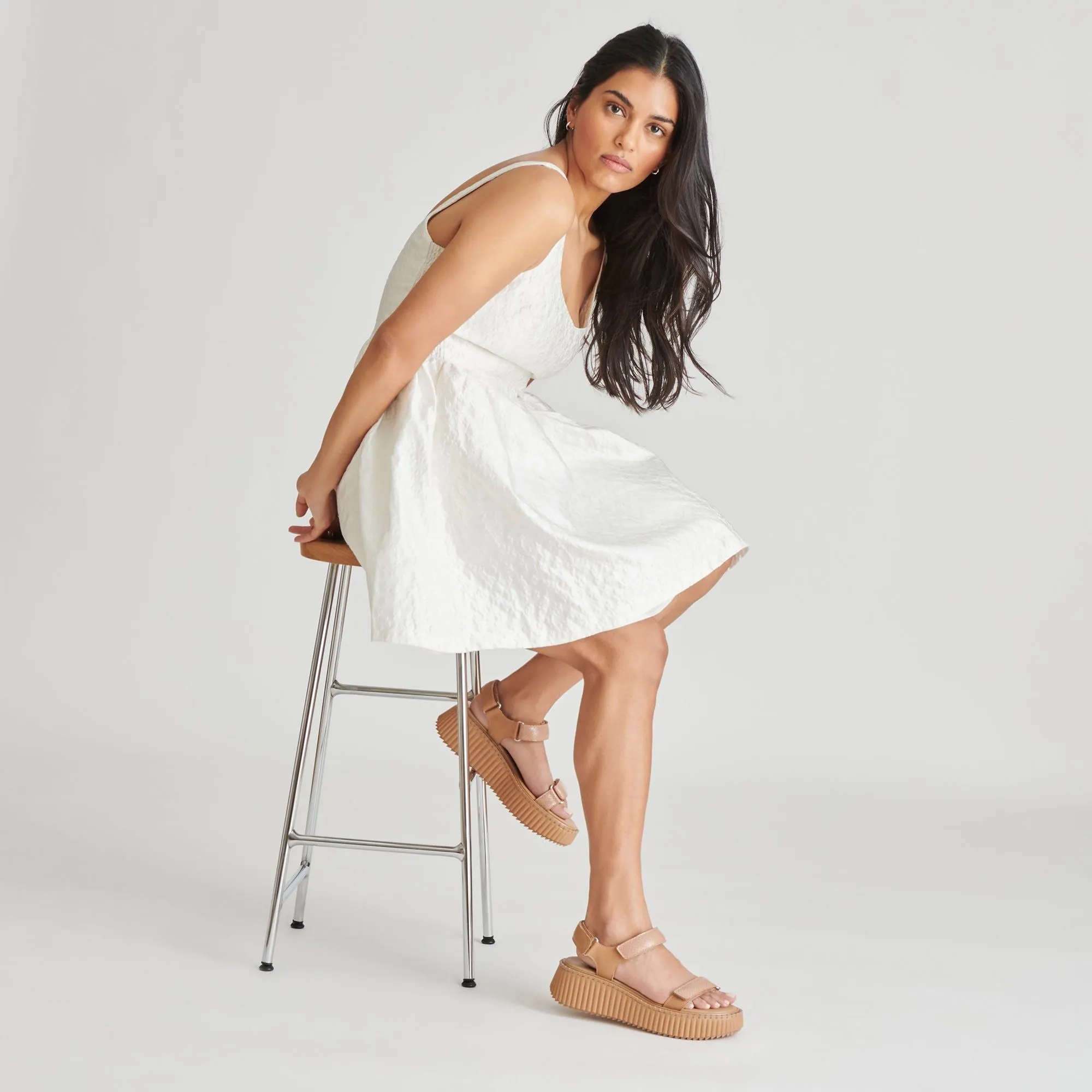 Debra Sandals Toffee Embossed Leather