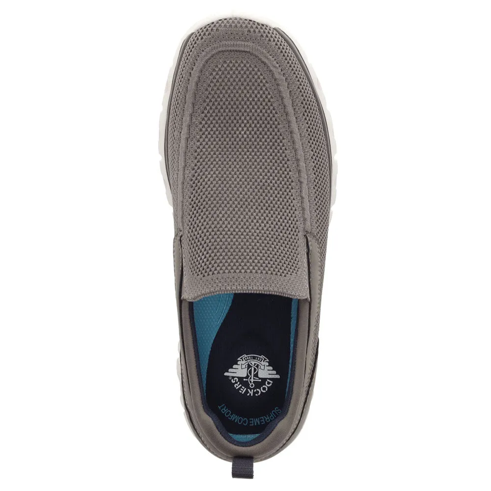 Dockers Mens Caden Knit and Synthetic Leather Casual Slip On Loafer Shoe