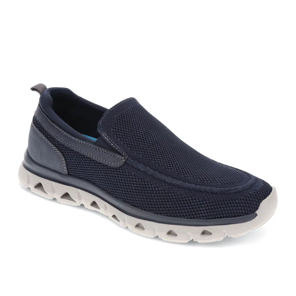Dockers Mens Caden Knit and Synthetic Leather Casual Slip On Loafer Shoe