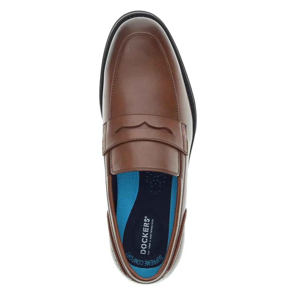 Dockers Mens Emerson Penny Synthetic Leather Dress Loafer Slip On Shoe
