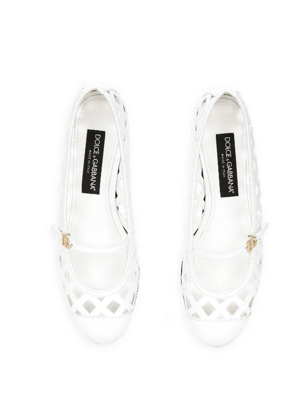 Dolce & Gabbana perforated leather ballerina shoes