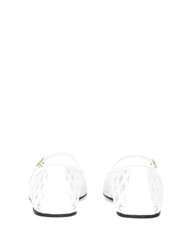 Dolce & Gabbana perforated leather ballerina shoes
