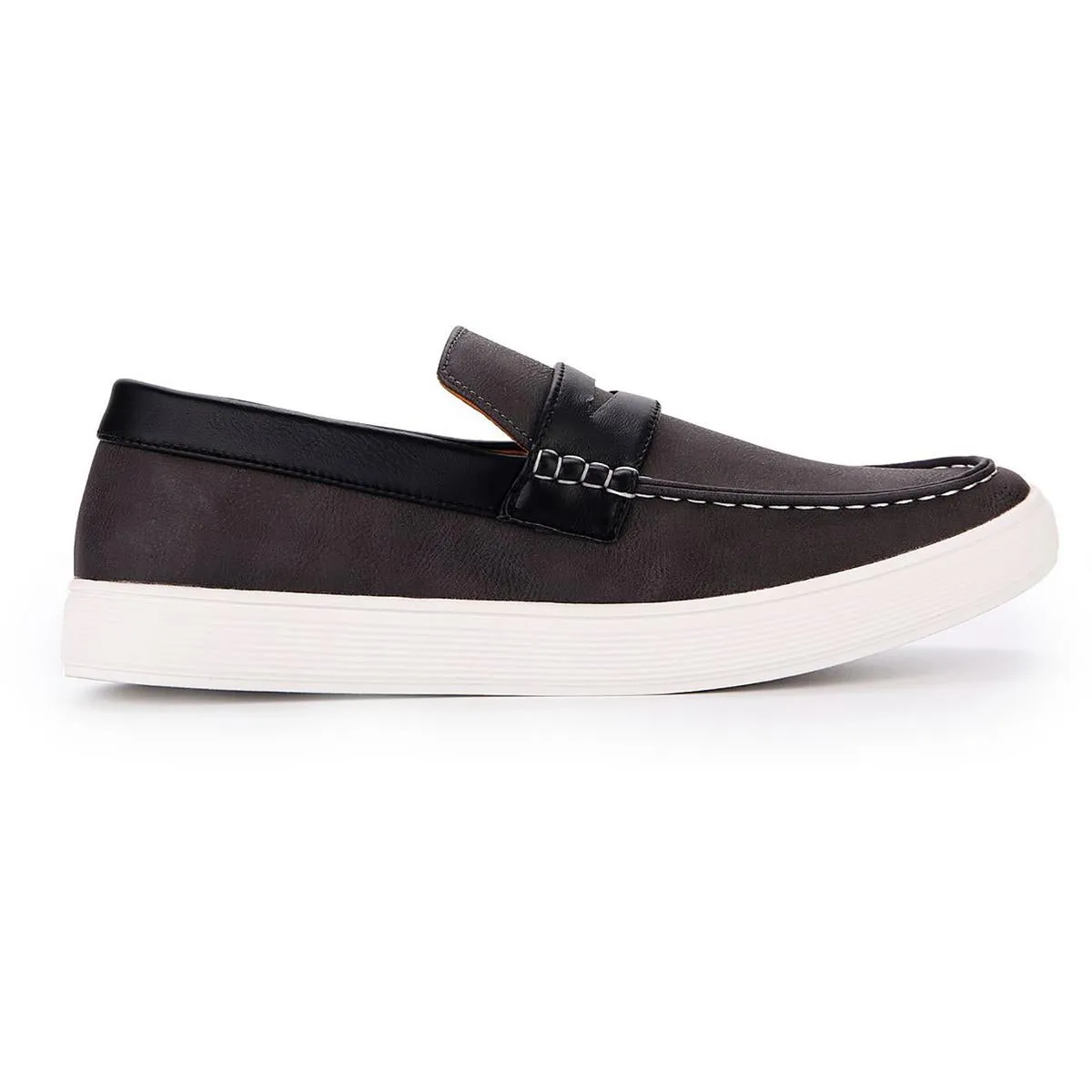 Drift Mens Faux Leather Slip On Boat Shoes