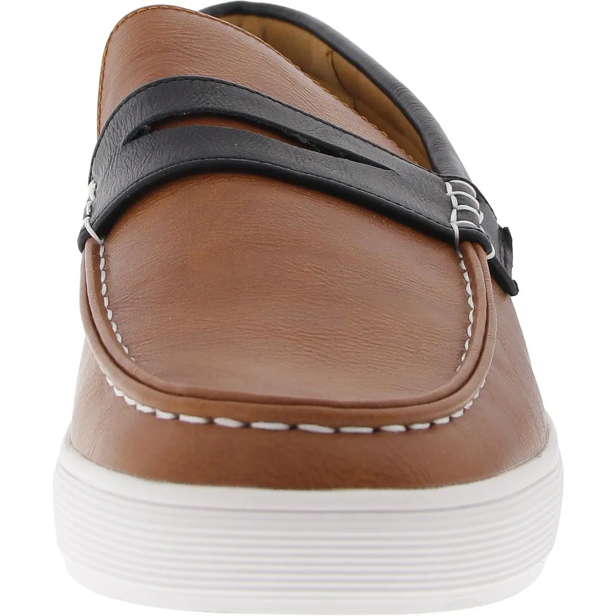 Drift Mens Faux Leather Slip On Boat Shoes