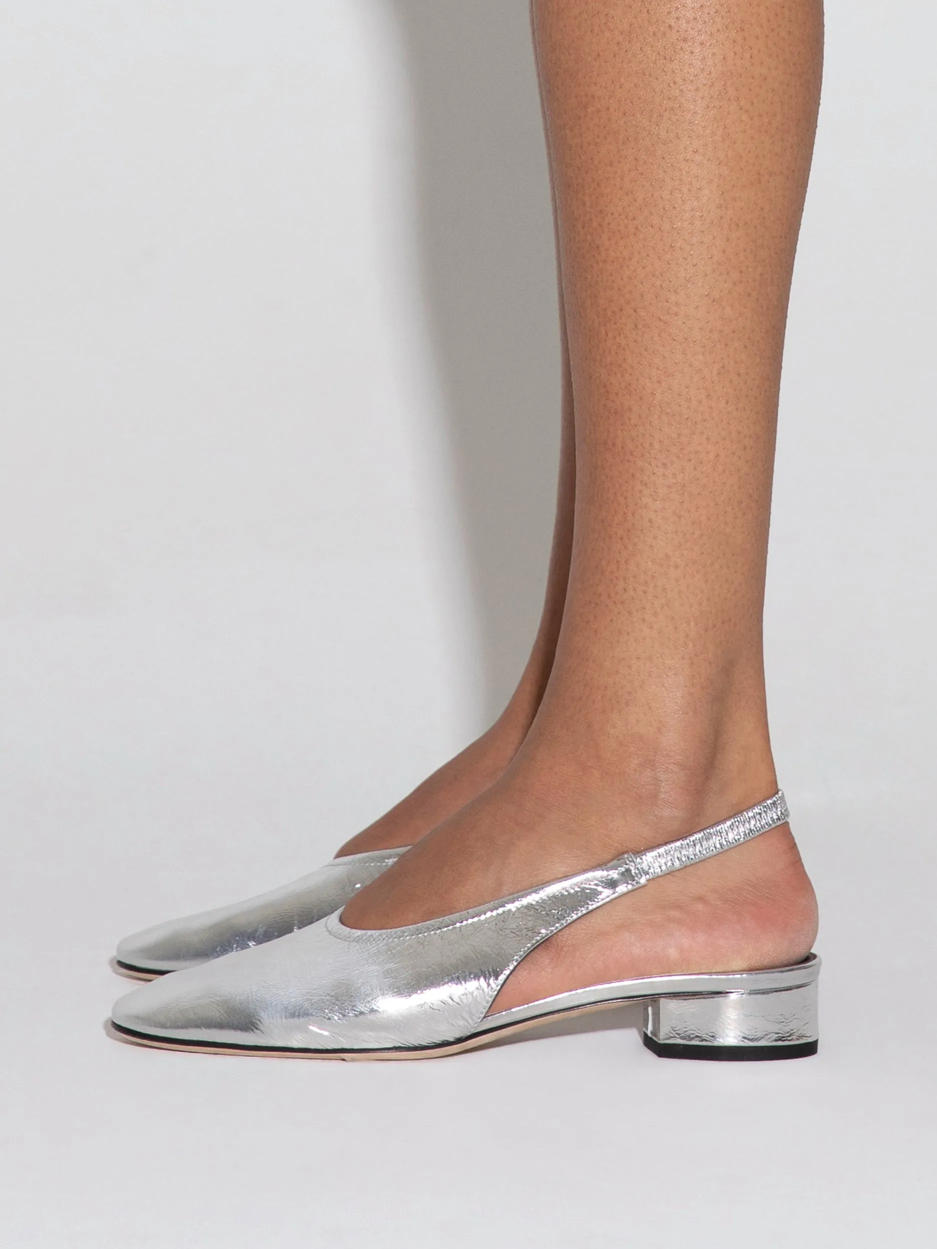 Dua Laminated Leather Slingback