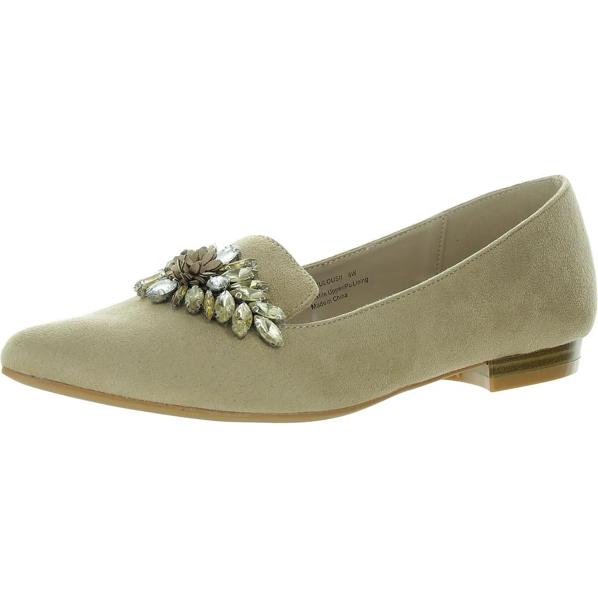 Fabulous II Womens Faux Suede Embellished Loafers