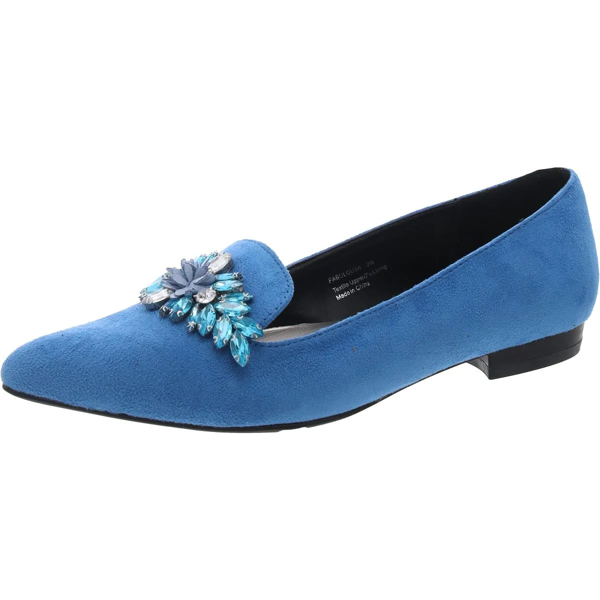 Fabulous II Womens Faux Suede Embellished Loafers