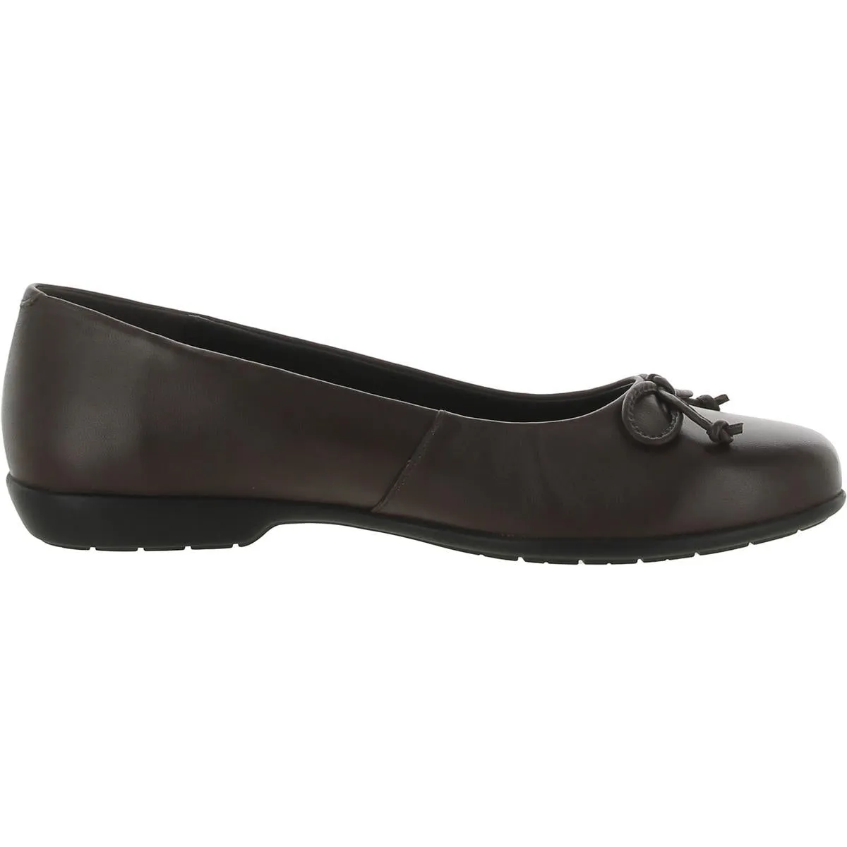 Farrah Womens Leather Bow Ballet Flats