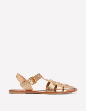 Fisherman Flat Sandal-Gold