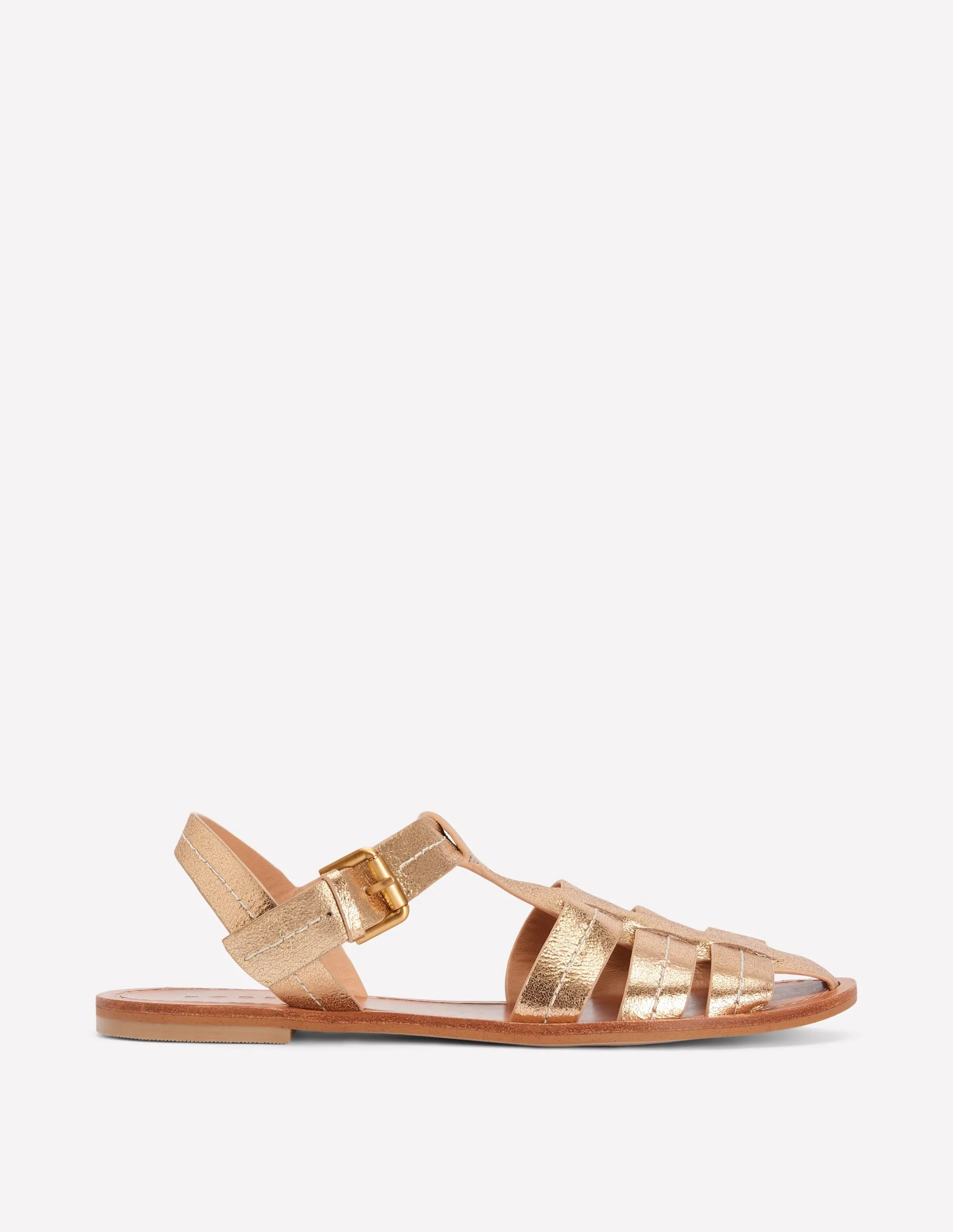 Fisherman Flat Sandal-Gold