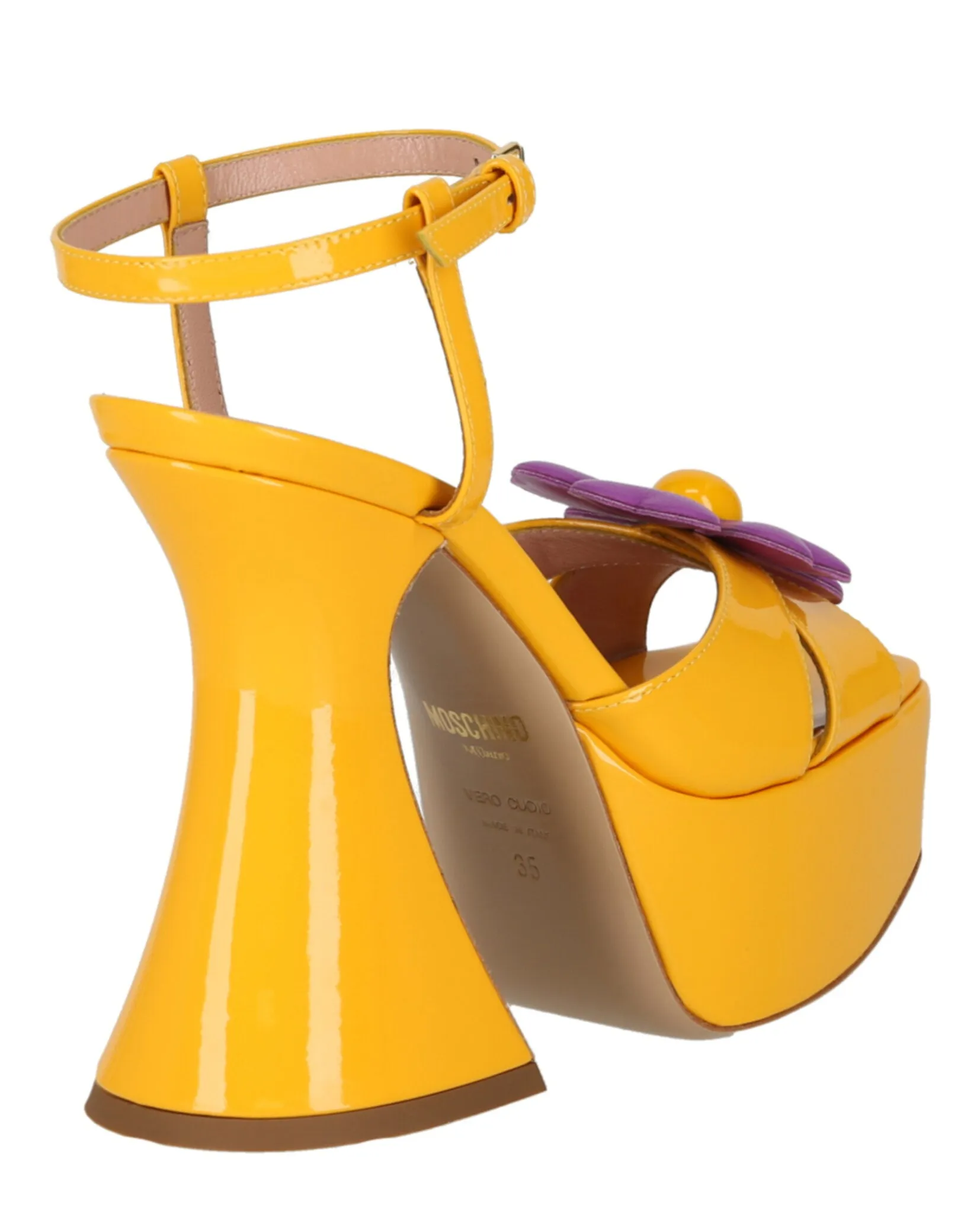 Flower-appliqu?? Platform Sandals