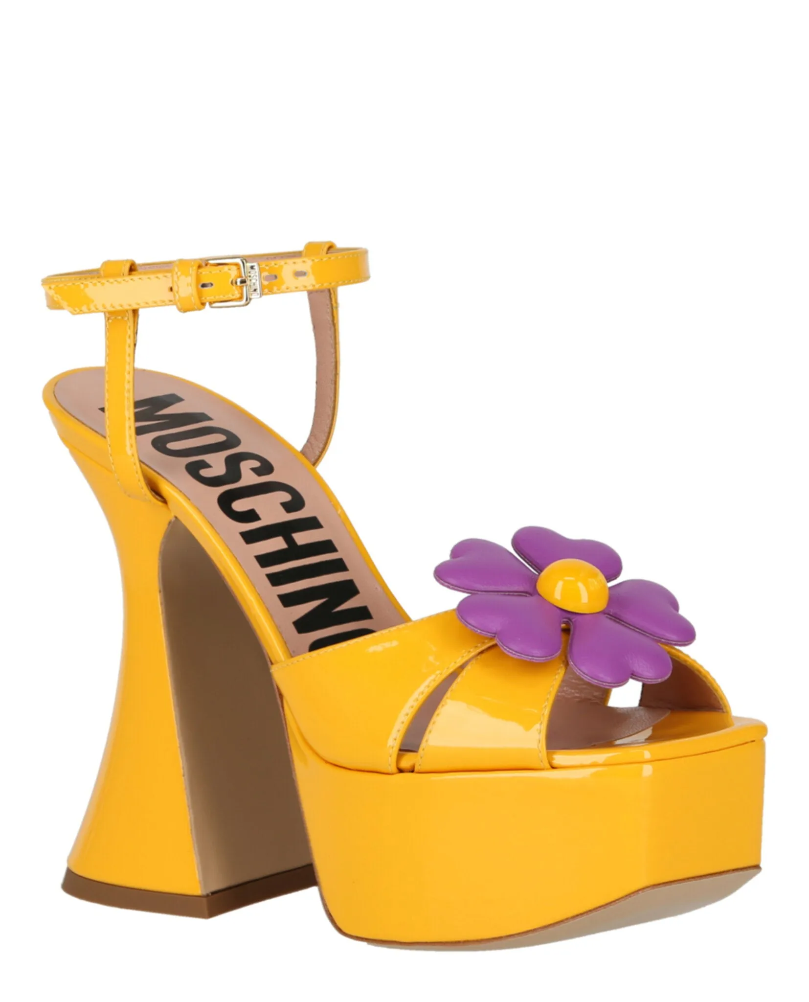 Flower-appliqu?? Platform Sandals