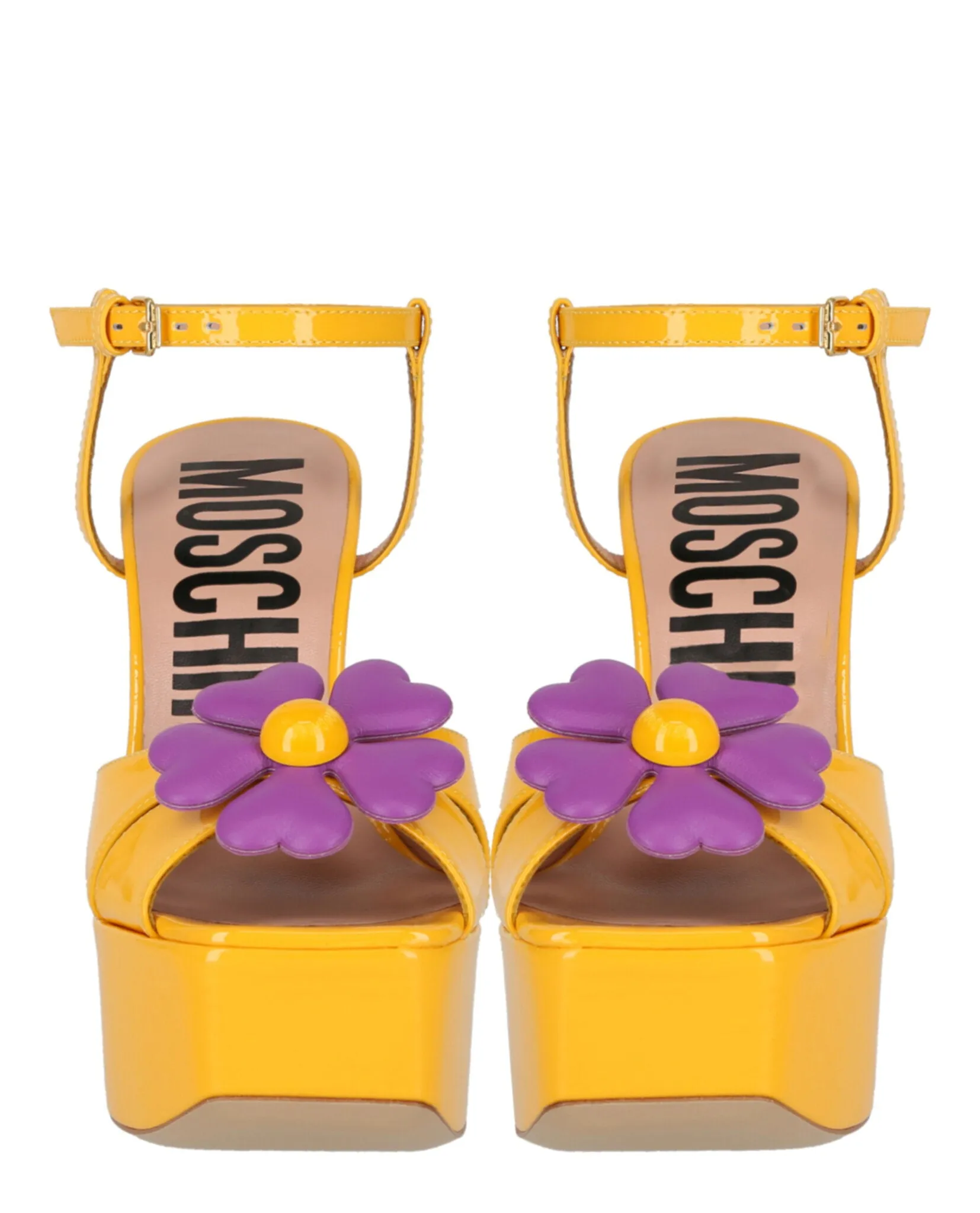 Flower-appliqu?? Platform Sandals