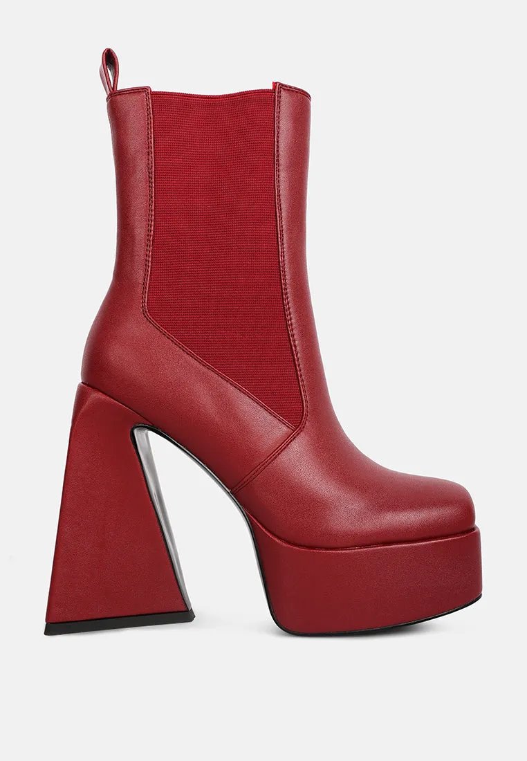 frosty high platform block heel chelsea boot