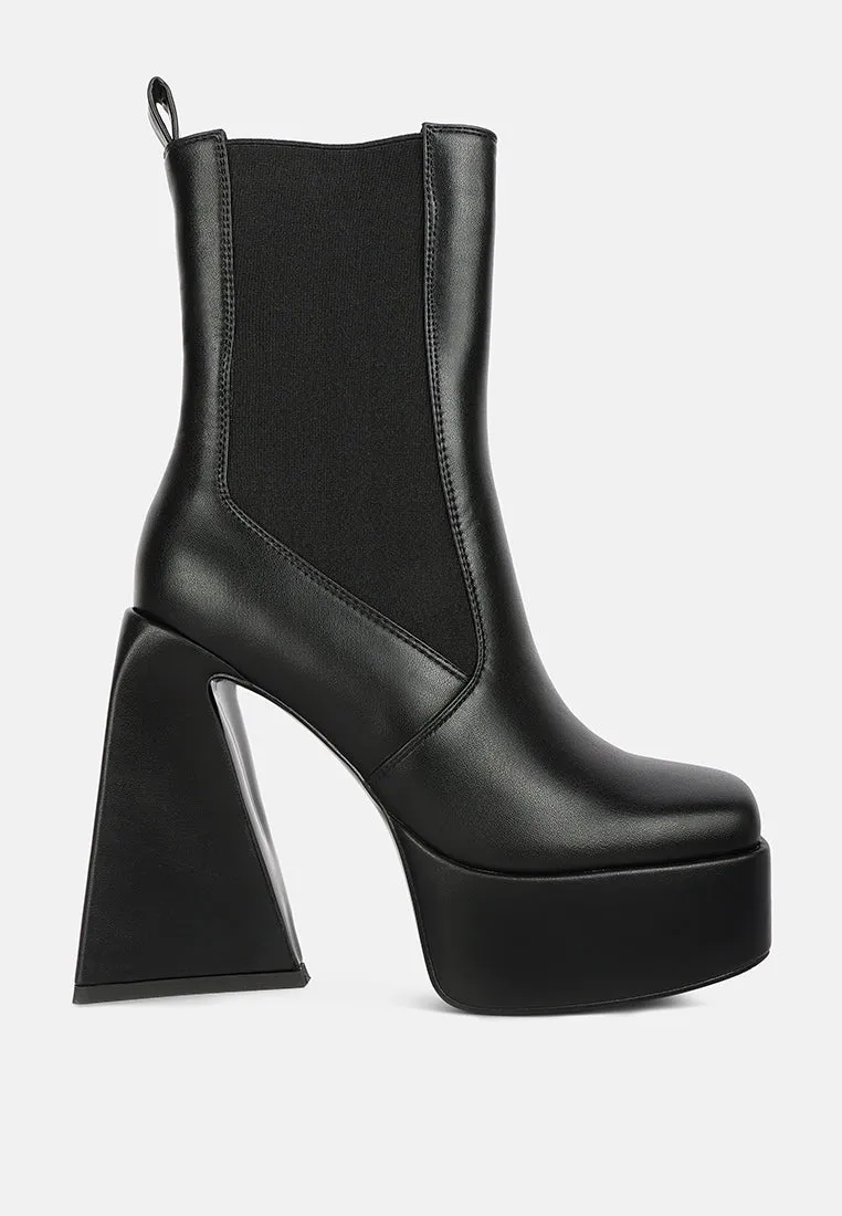 frosty high platform block heel chelsea boot
