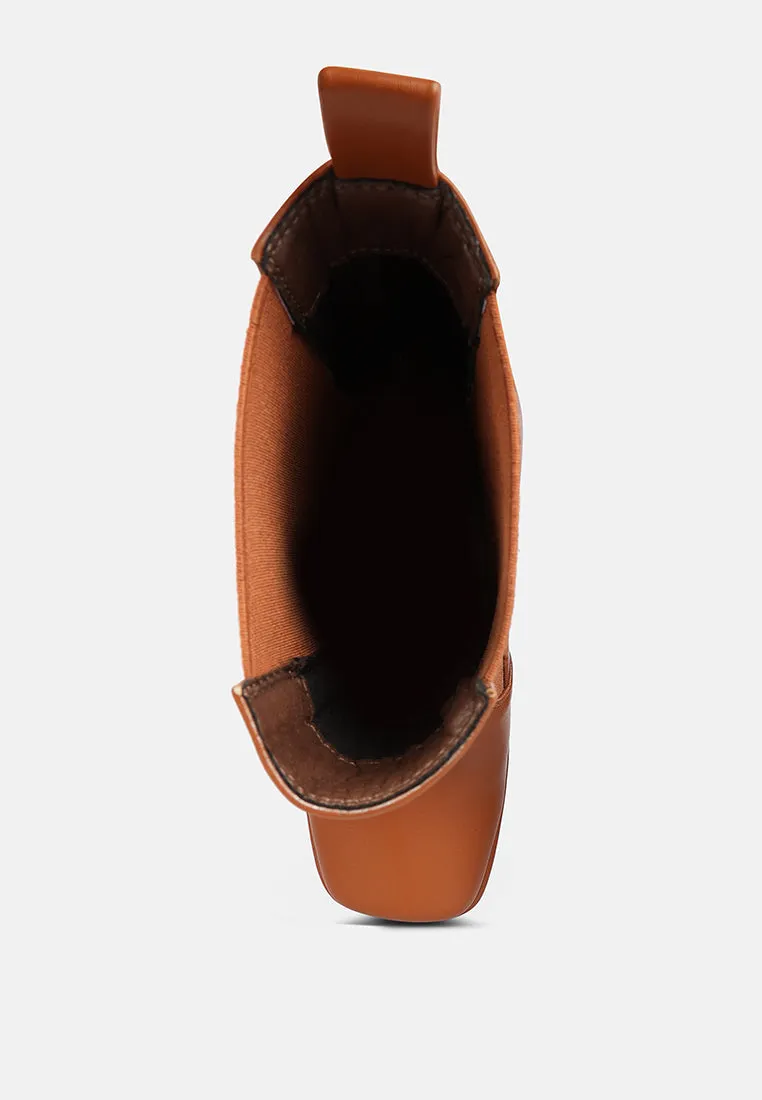 frosty high platform block heel chelsea boot