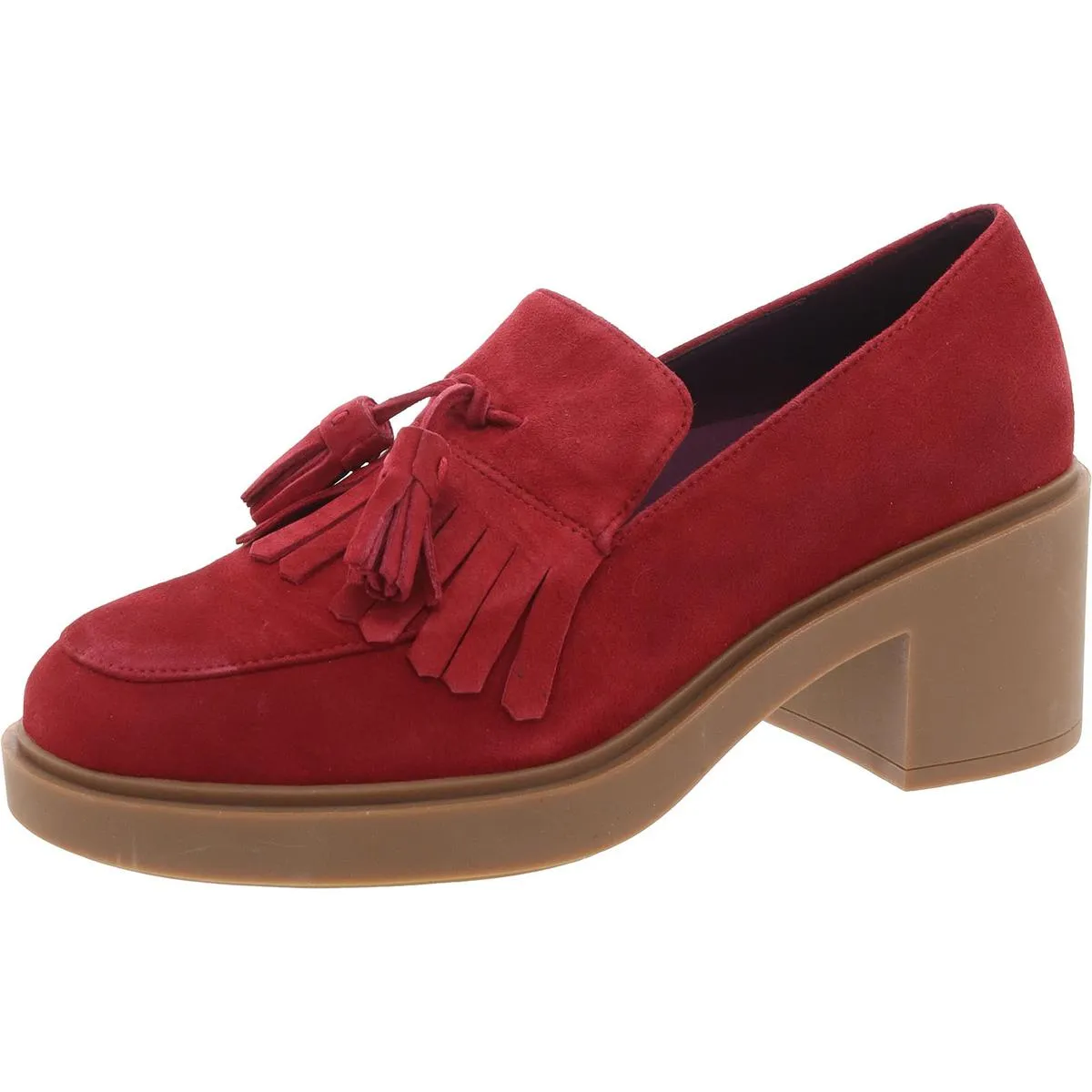 Gibes Womens Suede Fringe Loafers