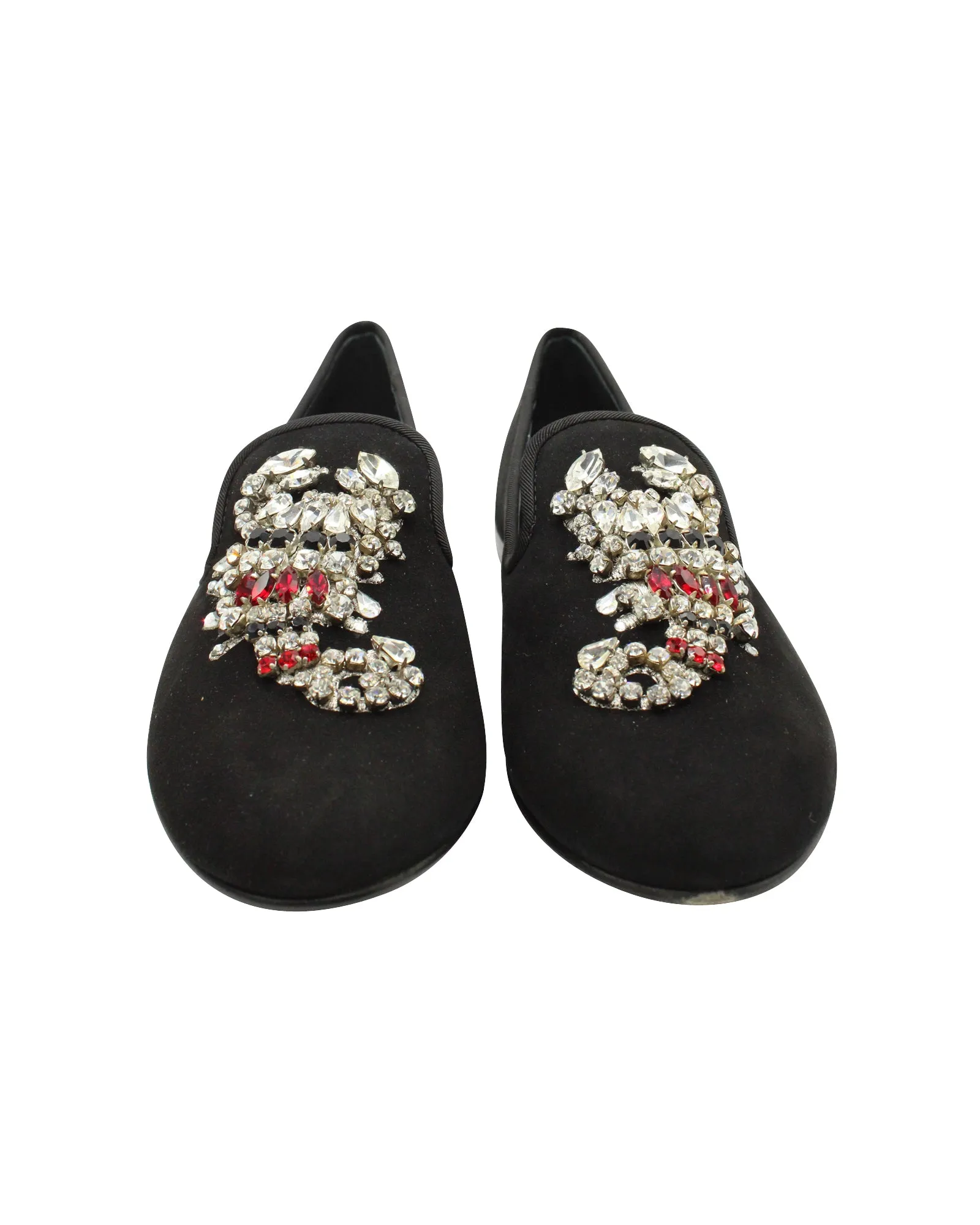 Giuseppe Zanotti Embellished Scorpion Loafers in Black Suede