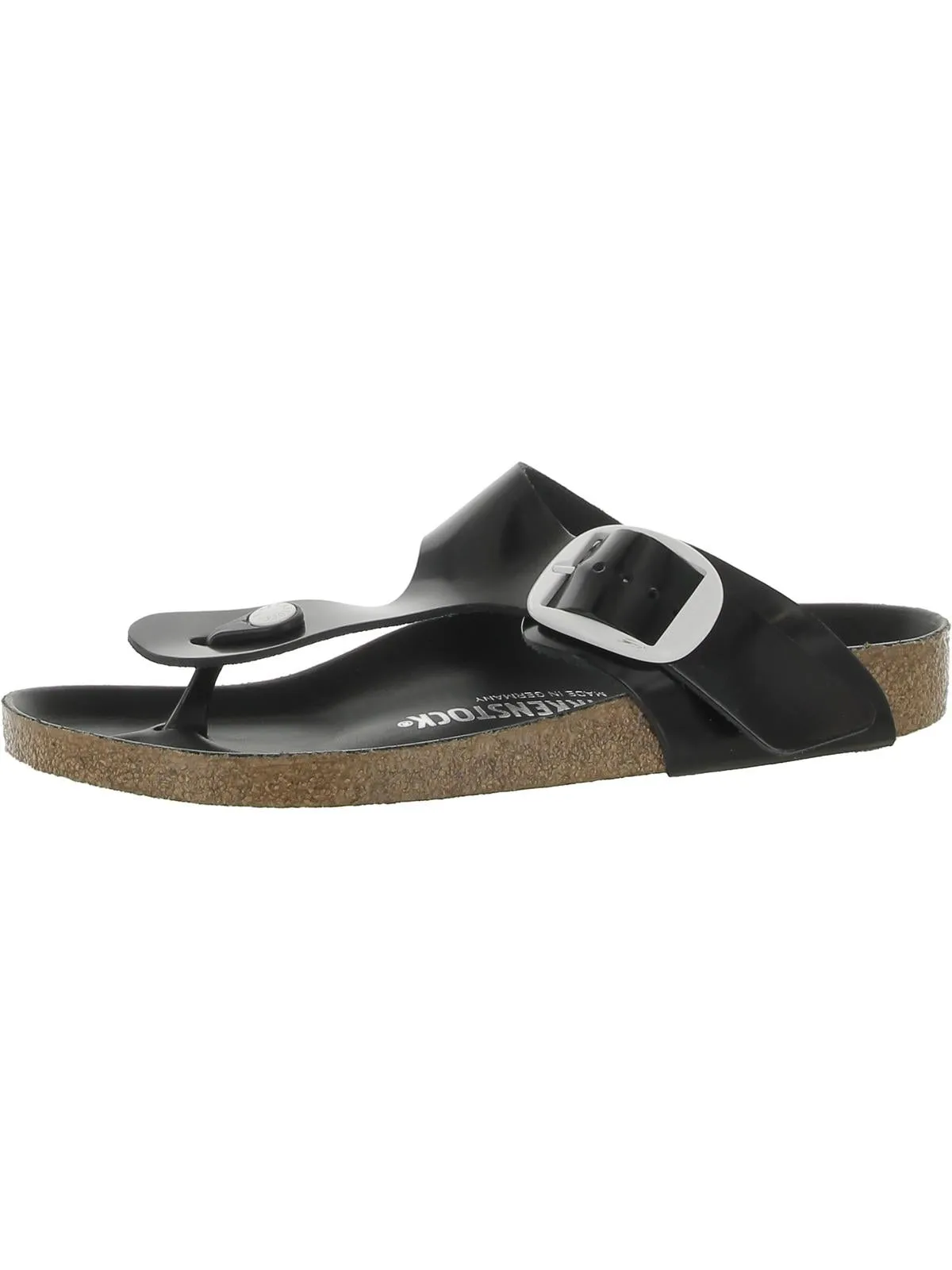 Gizeh Big Buckle Womens Leather Thong Slide Sandals