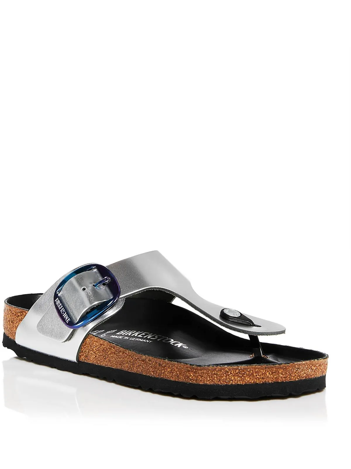 Gizeh Big Buckle Womens Leather Thong Slide Sandals