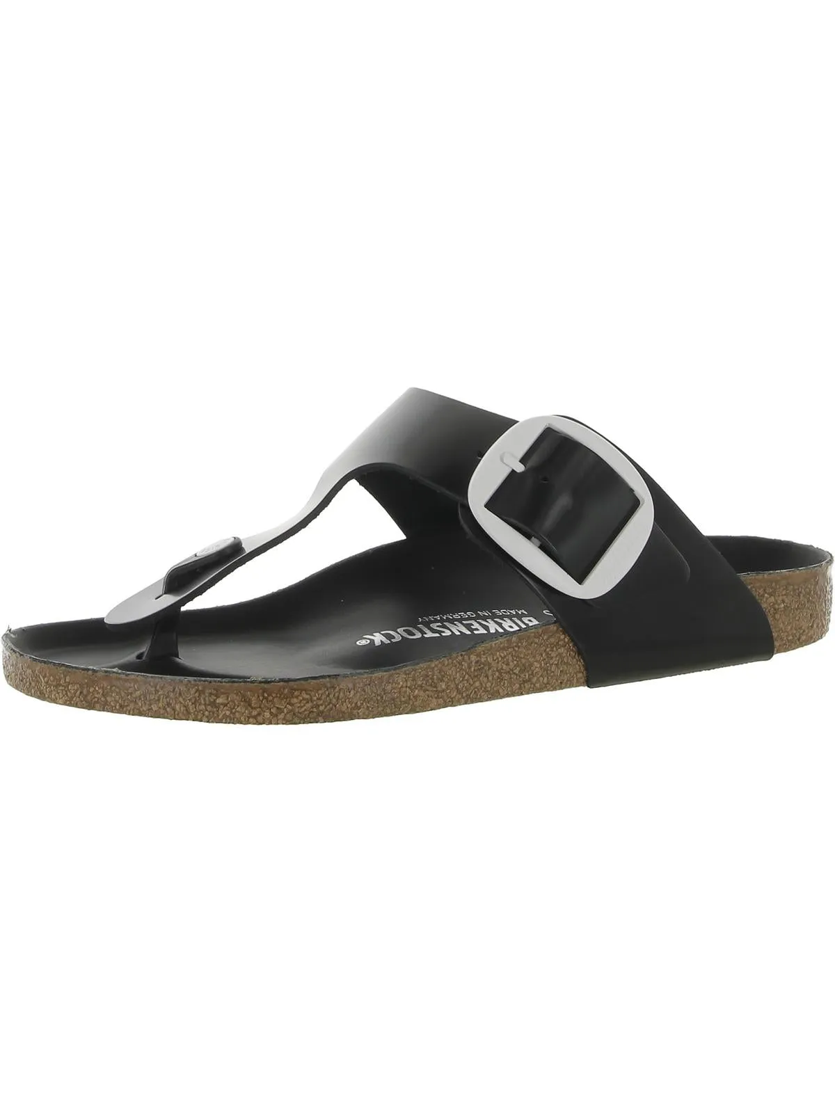 Gizeh Big Buckle Womens Leather Thong Slide Sandals