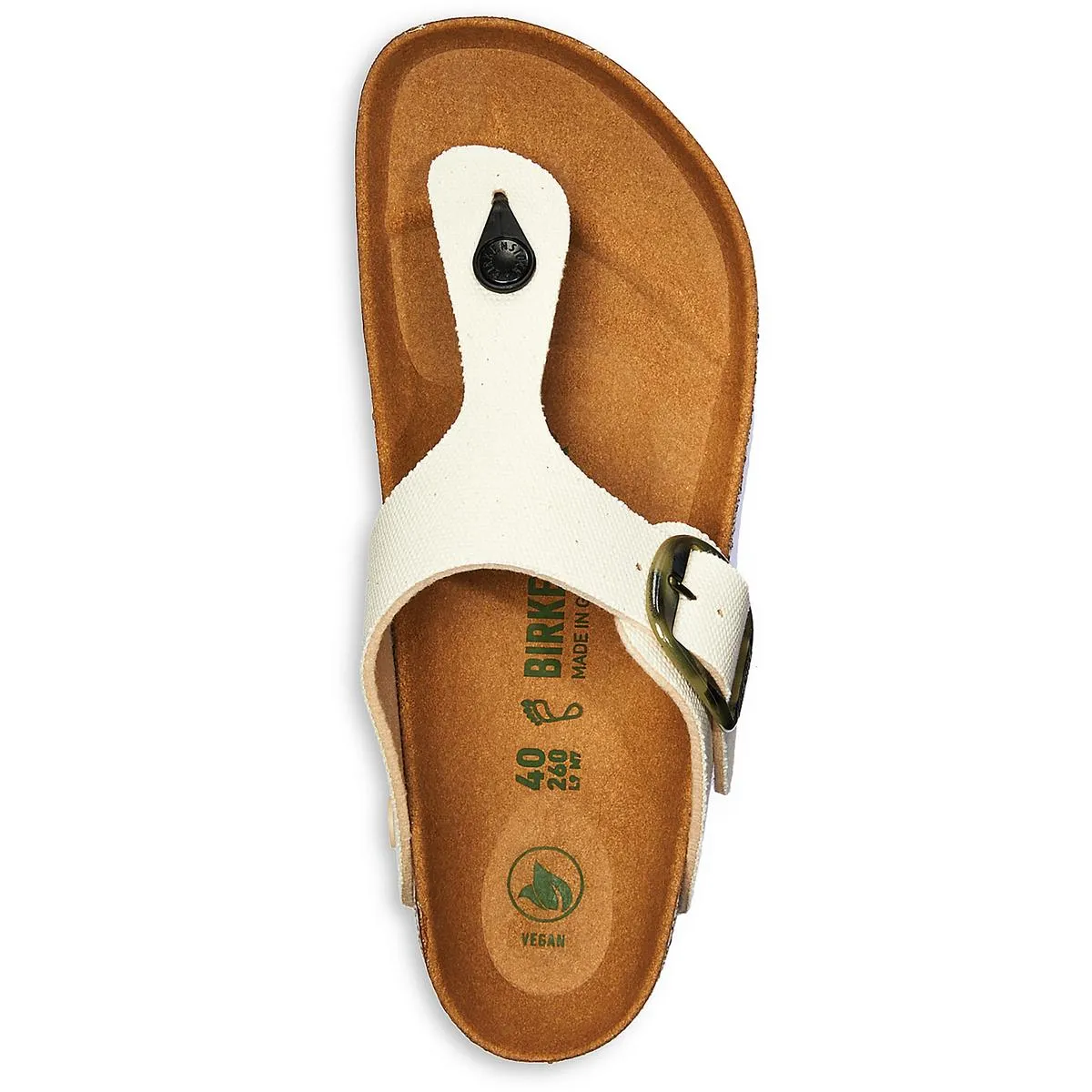 Gizeh Big Buckle Womens Leather Thong Slide Sandals
