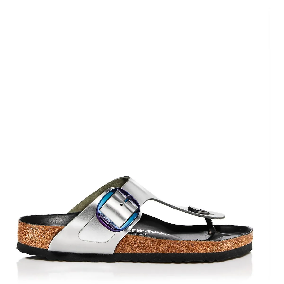 Gizeh Big Buckle Womens Leather Thong Slide Sandals