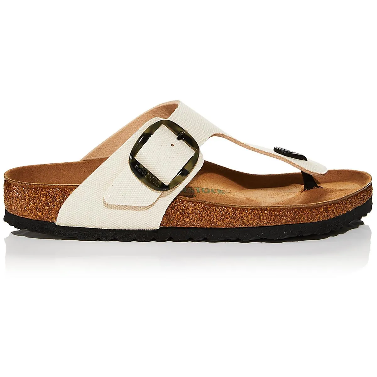 Gizeh Big Buckle Womens Leather Thong Slide Sandals