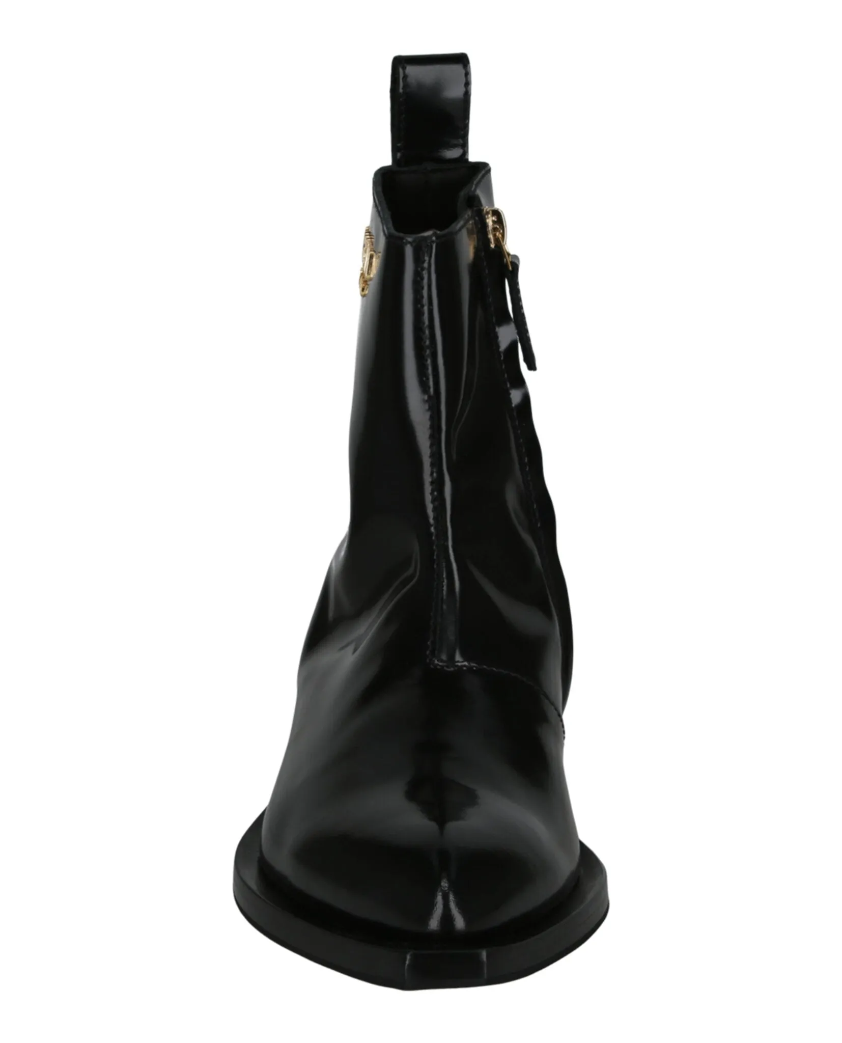 Gold Lettering Logo Ankle Boots
