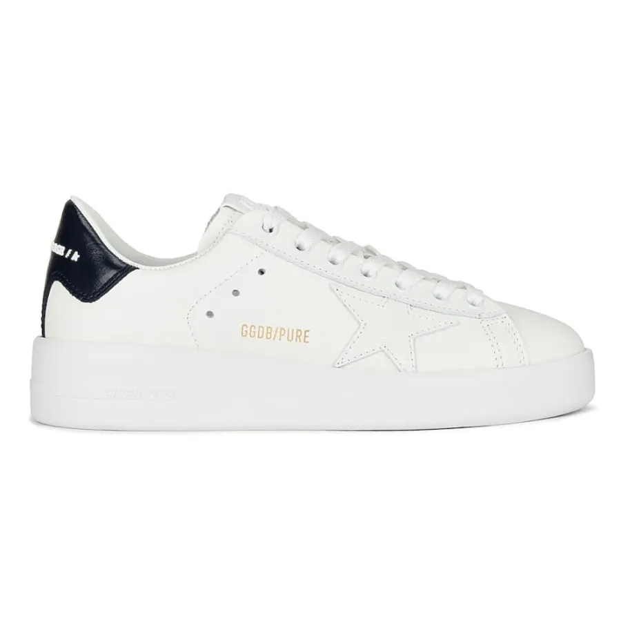 Golden Goose Purestar White Star and Navy Heel Tab Women's Sneakers