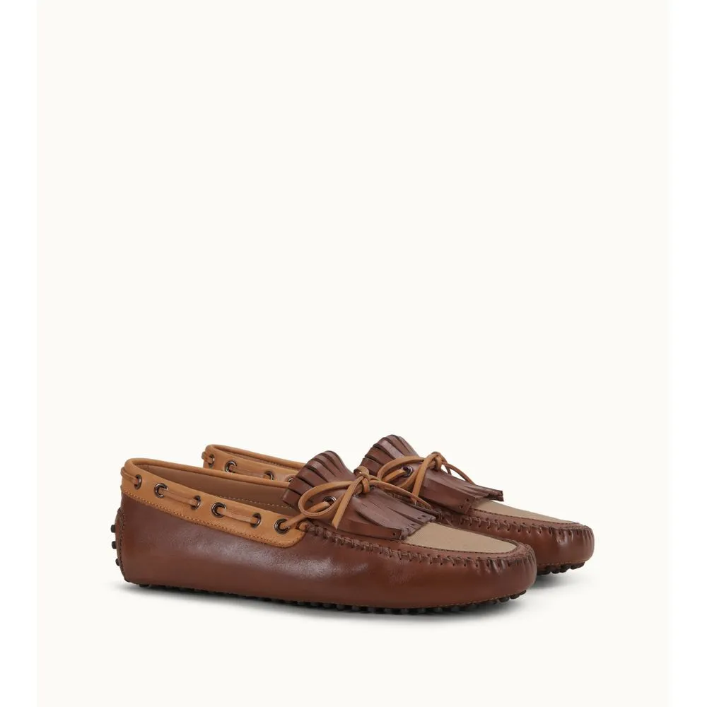 Gommino Driving Shoes in Leather and Canvas