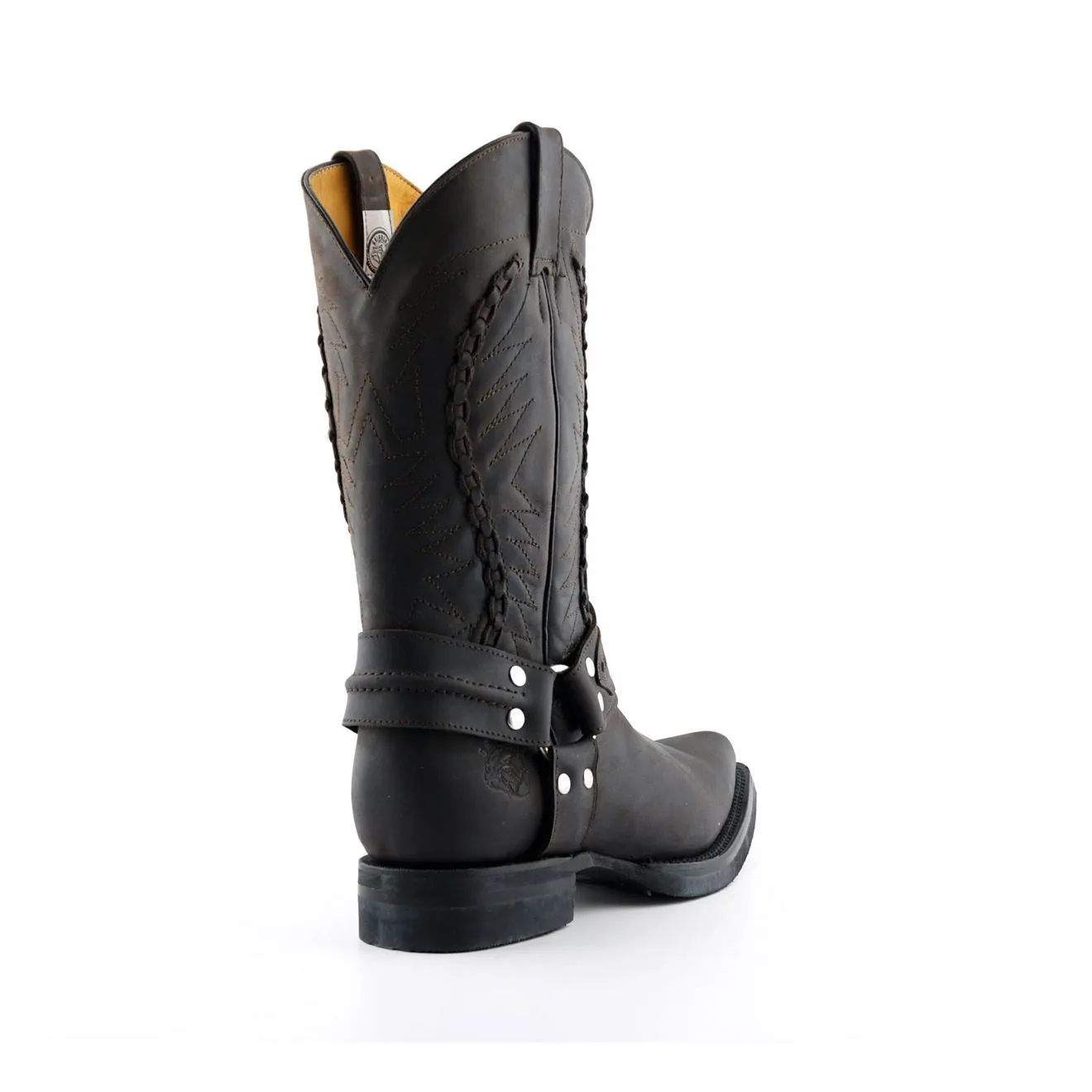 Grinders Mens Brown Leather Cowboy Boot-Galveston