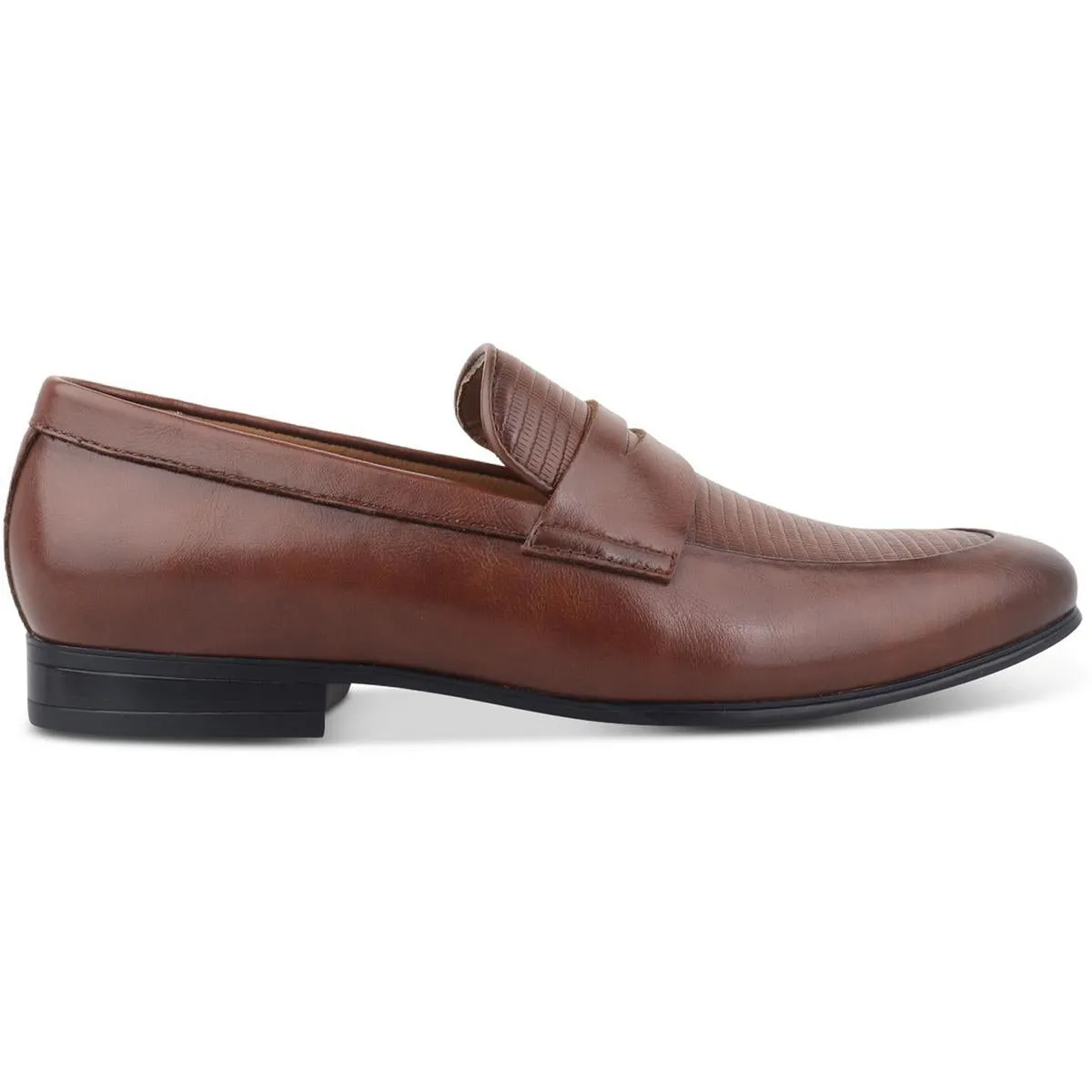 Halstonn Mens Embossed Faux Leather Loafers