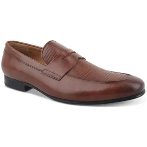 Halstonn Mens Embossed Faux Leather Loafers
