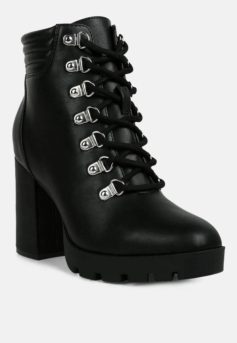 hamiltons lace up block heel boots