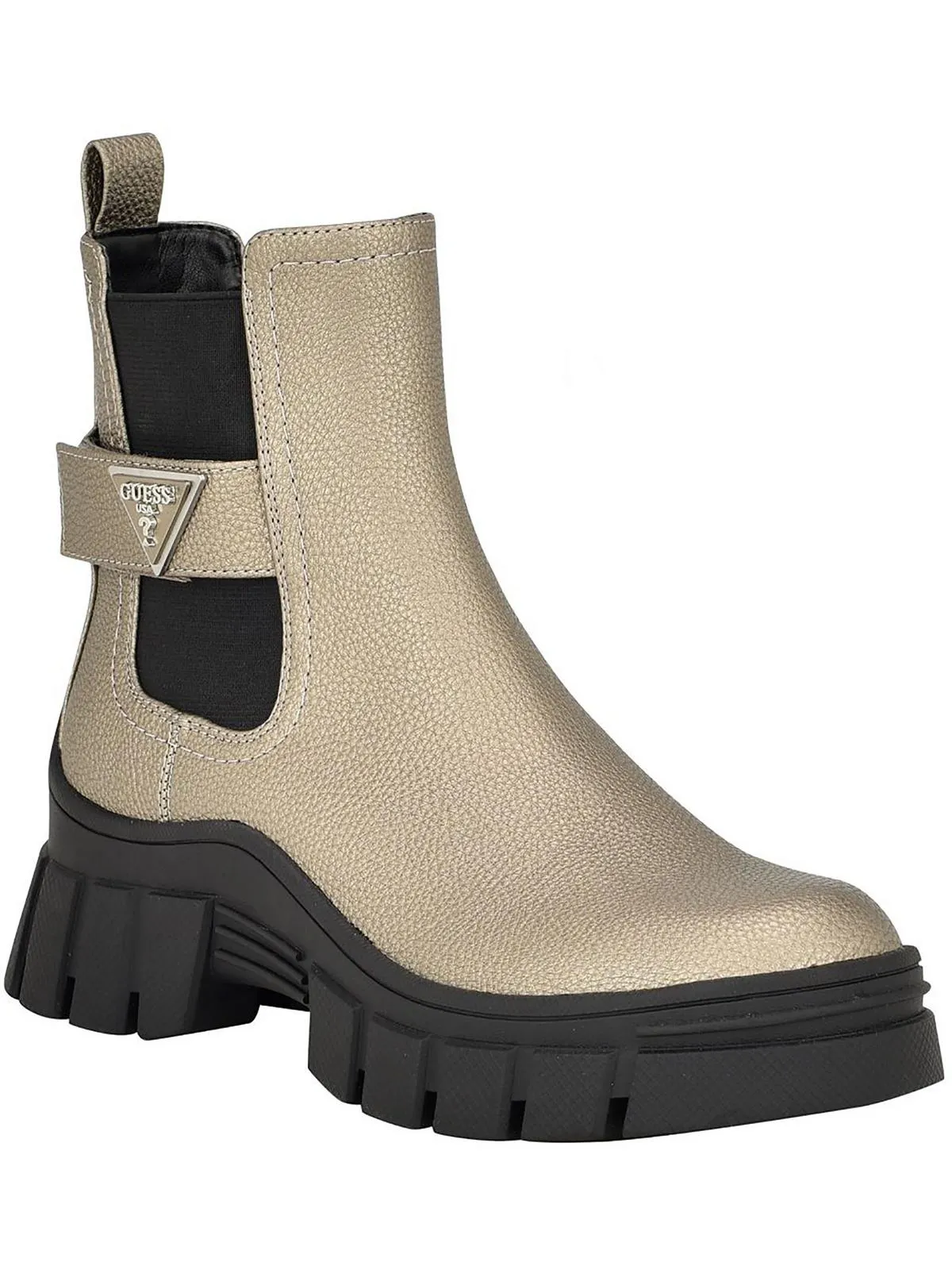 Hensly Womens Faux Leather Ankle Chelsea Boots