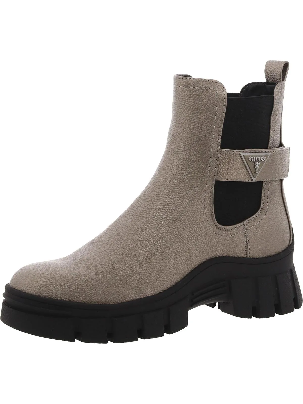 Hensly Womens Faux Leather Ankle Chelsea Boots