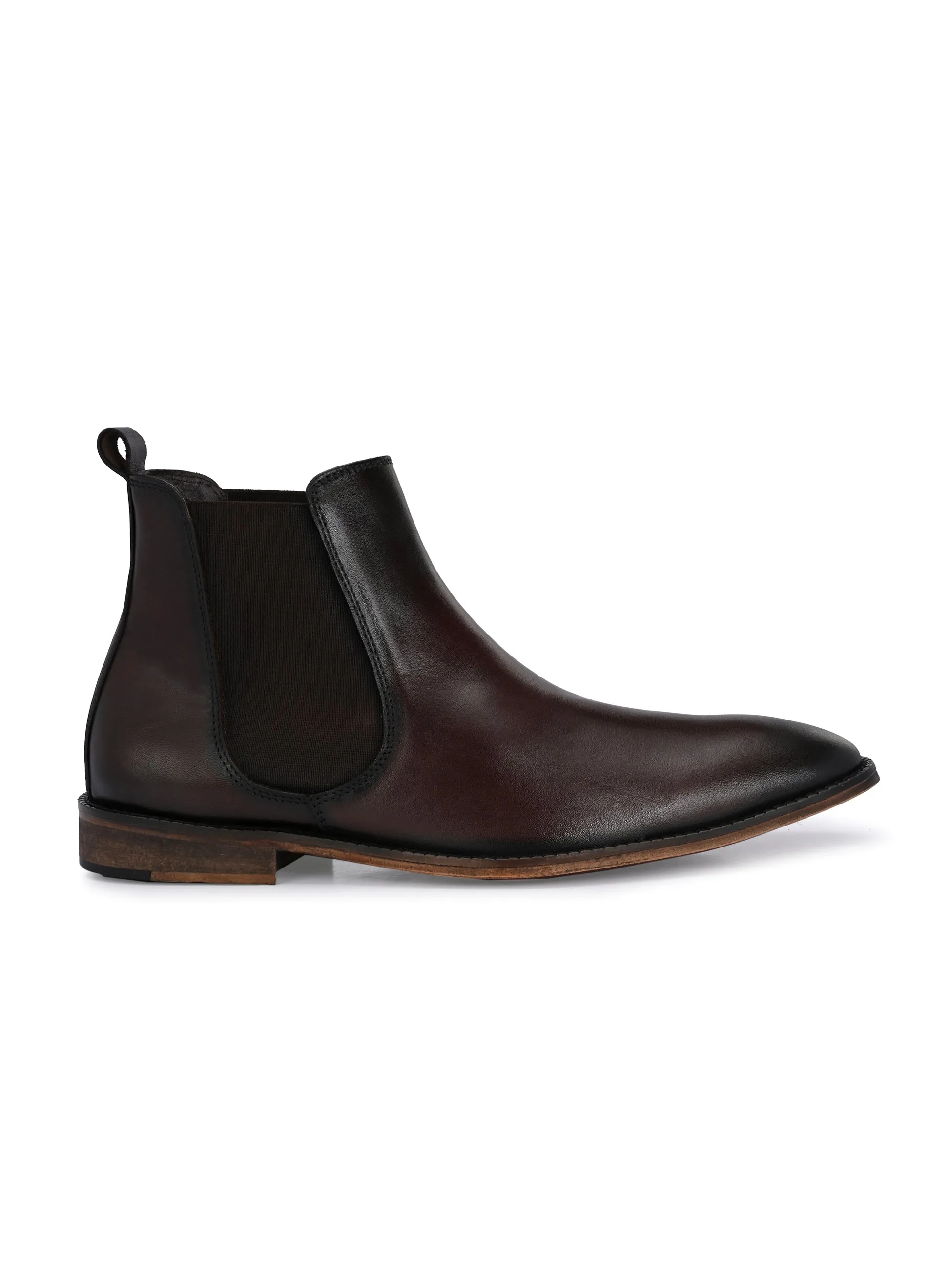 HITZ7121 Men's Brown Leather Casual Slip On Chelsea Boot