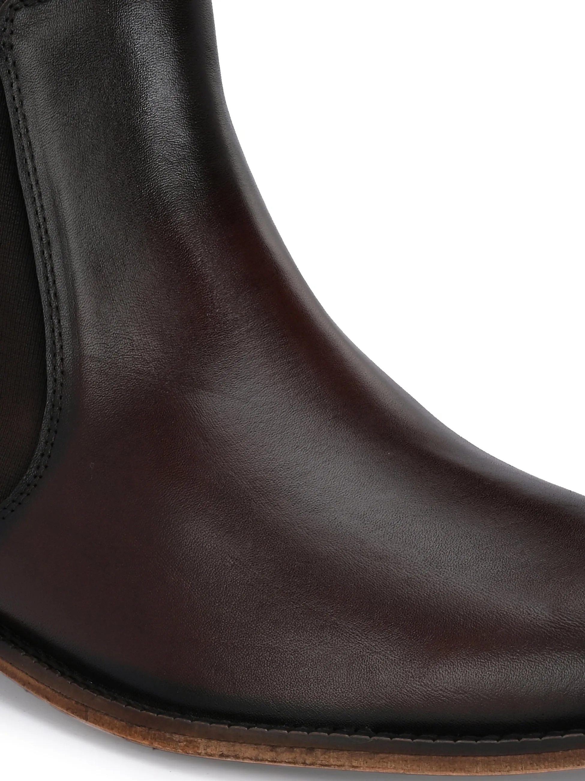 HITZ7121 Men's Brown Leather Casual Slip On Chelsea Boot